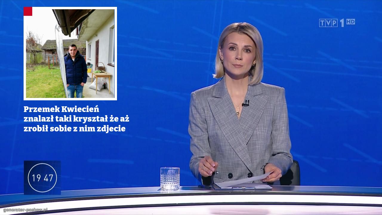 Przemek Kwiecień znalazł taki kryształ że aż zrobił sobie z nim zdjecie