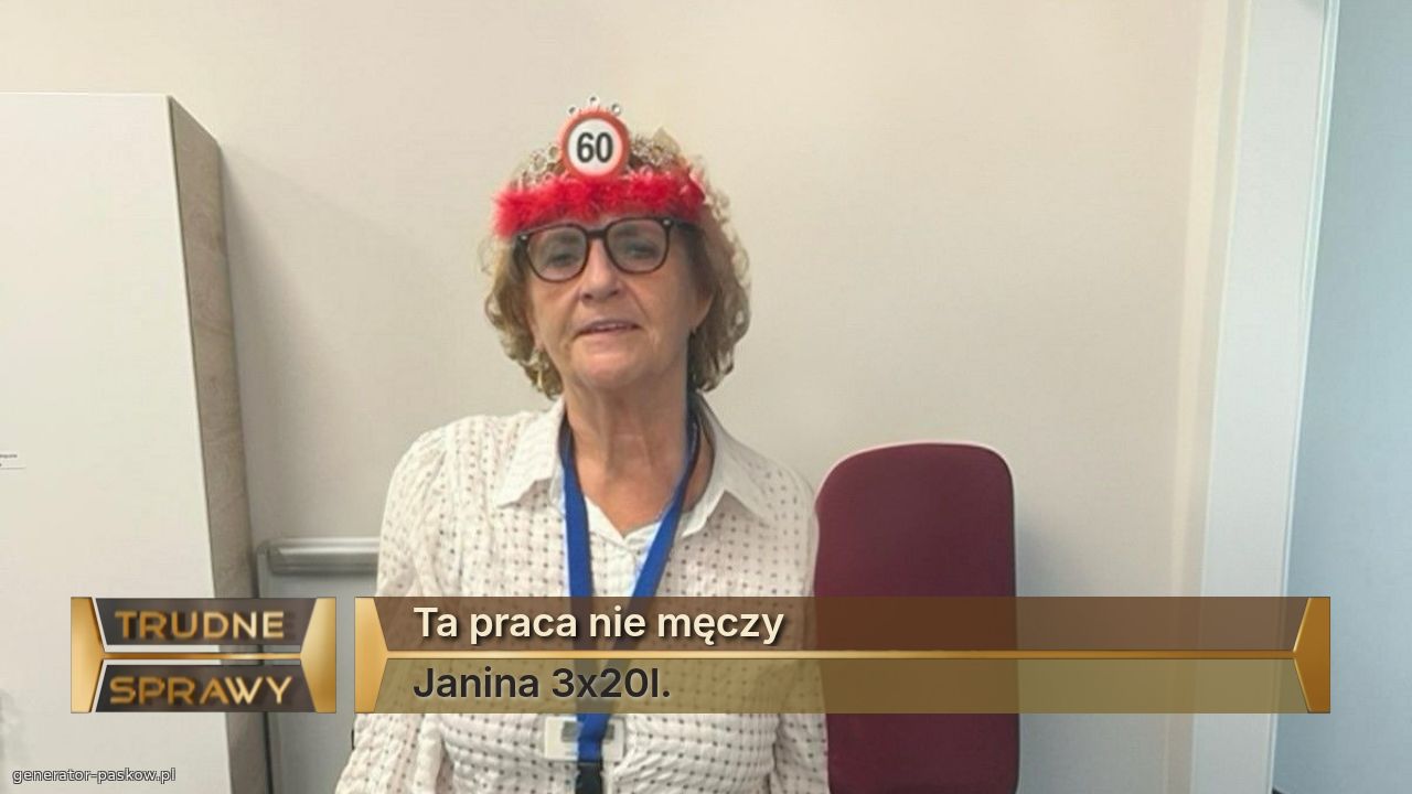 Ta praca nie męczy
Janina 3x20l.