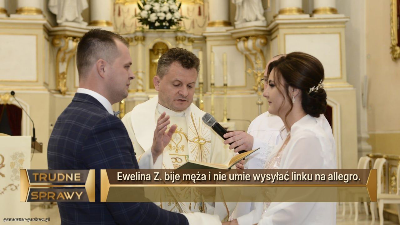 Ewelina Z. bije męża i nie umie wysyłać linku na allegro.
