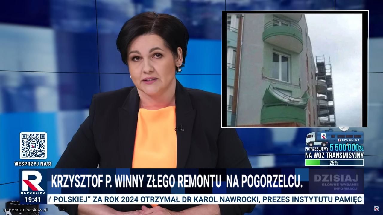 Krzysztof P. Winny złego remontu  na pogorzelcu. 