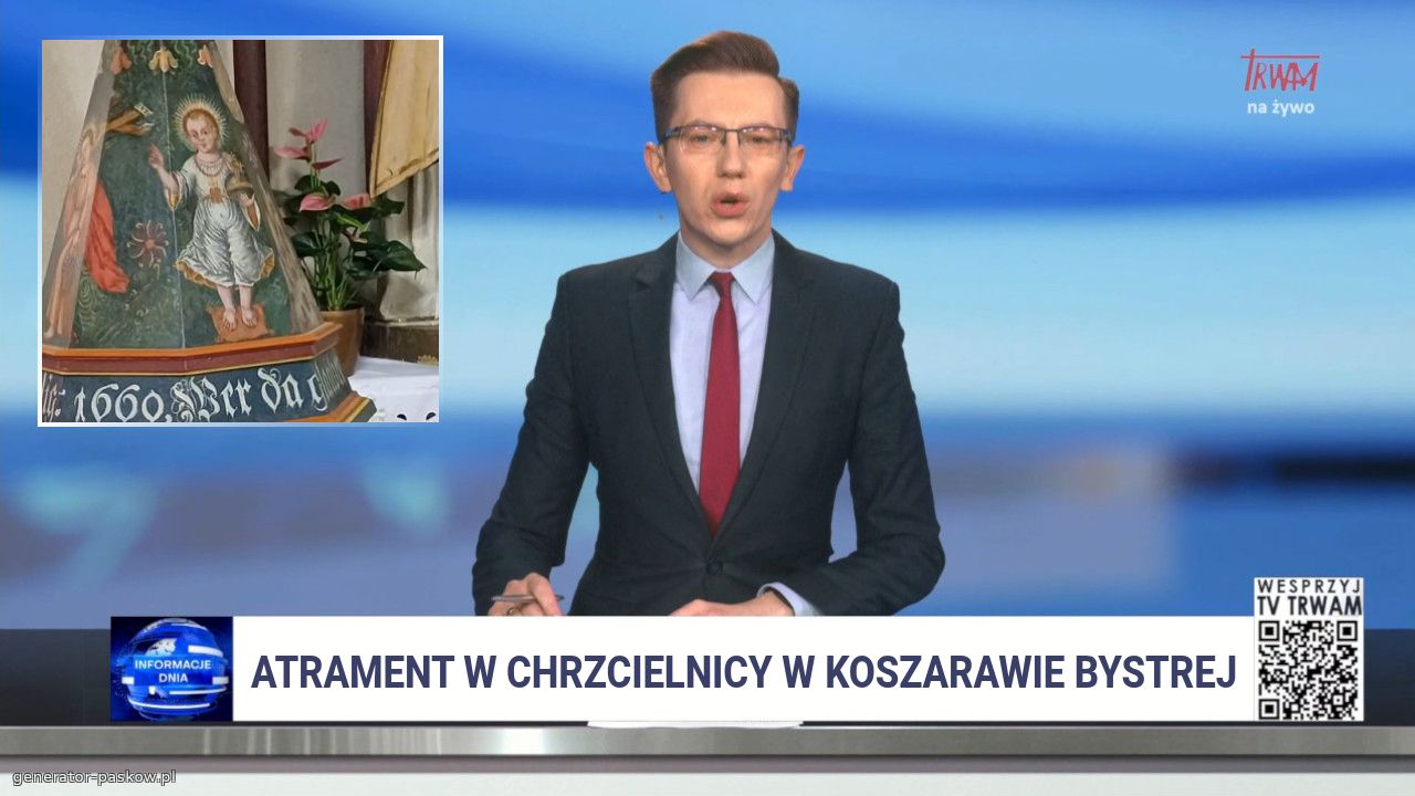 Atrament w chrzcielnicy w Koszarawie Bystrej