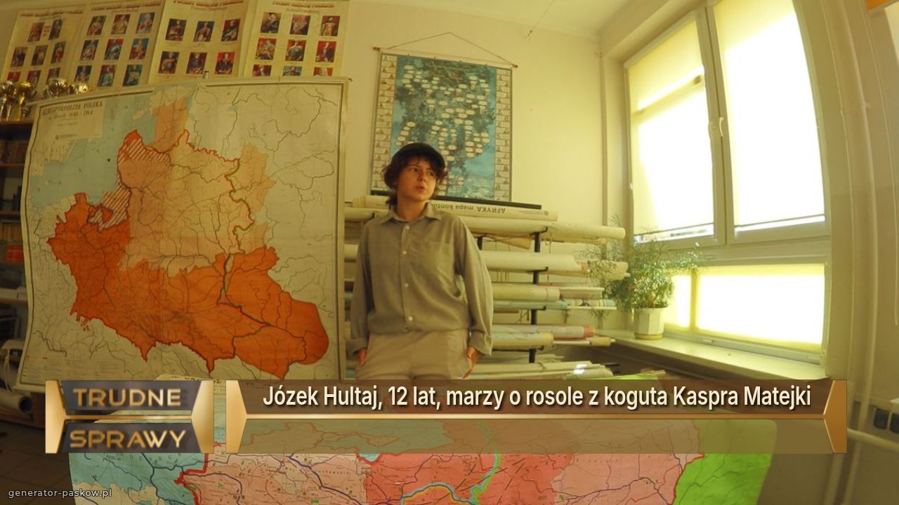 Józek Hultaj, 12 lat, marzy o rosole z koguta Kaspra Matejki
