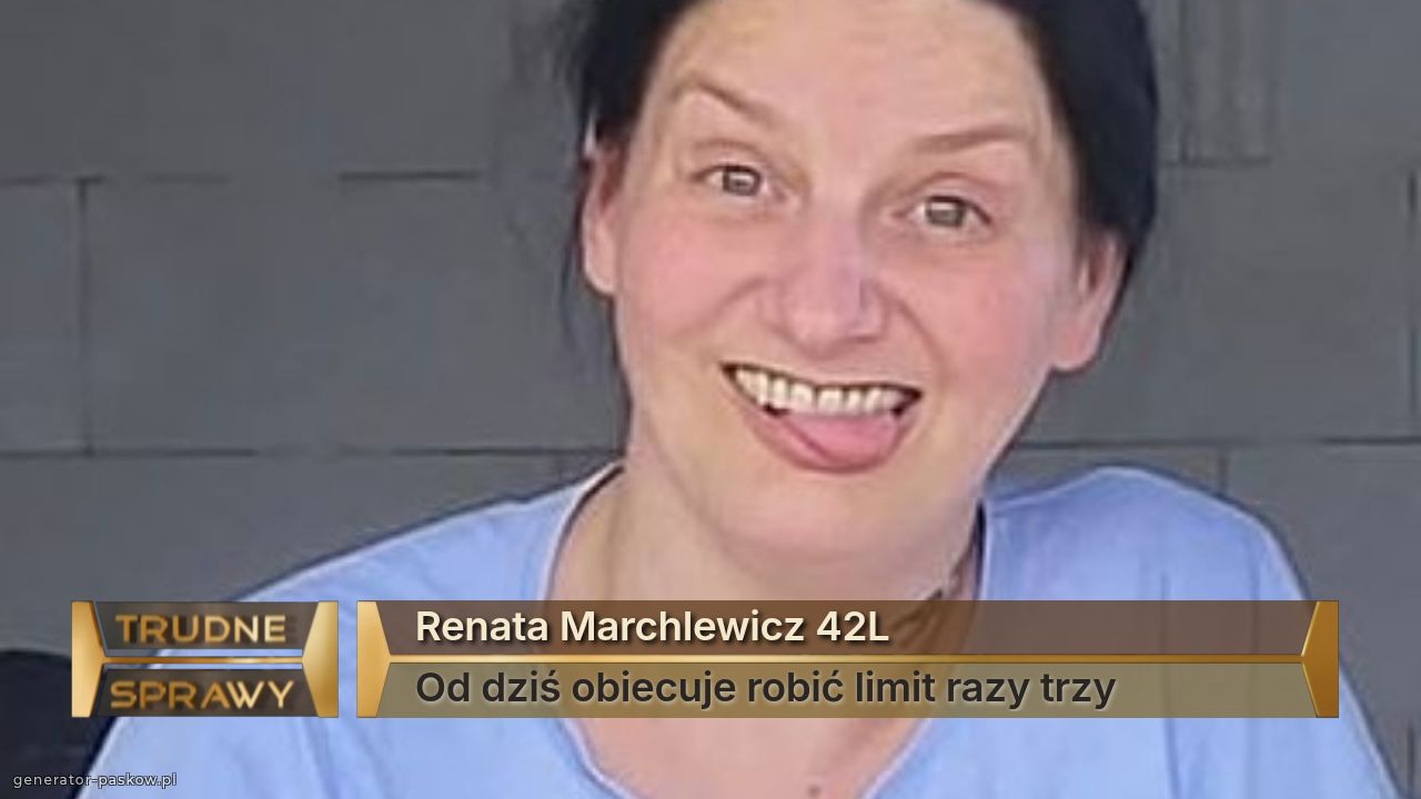 Renata Marchlewicz 42L
Od dziś obiecuje robić limit razy trzy