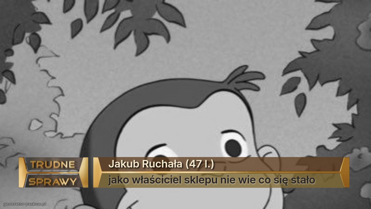 Jakub Ruchała (47 l.)
jako właściciel sklepu nie wie co się stało