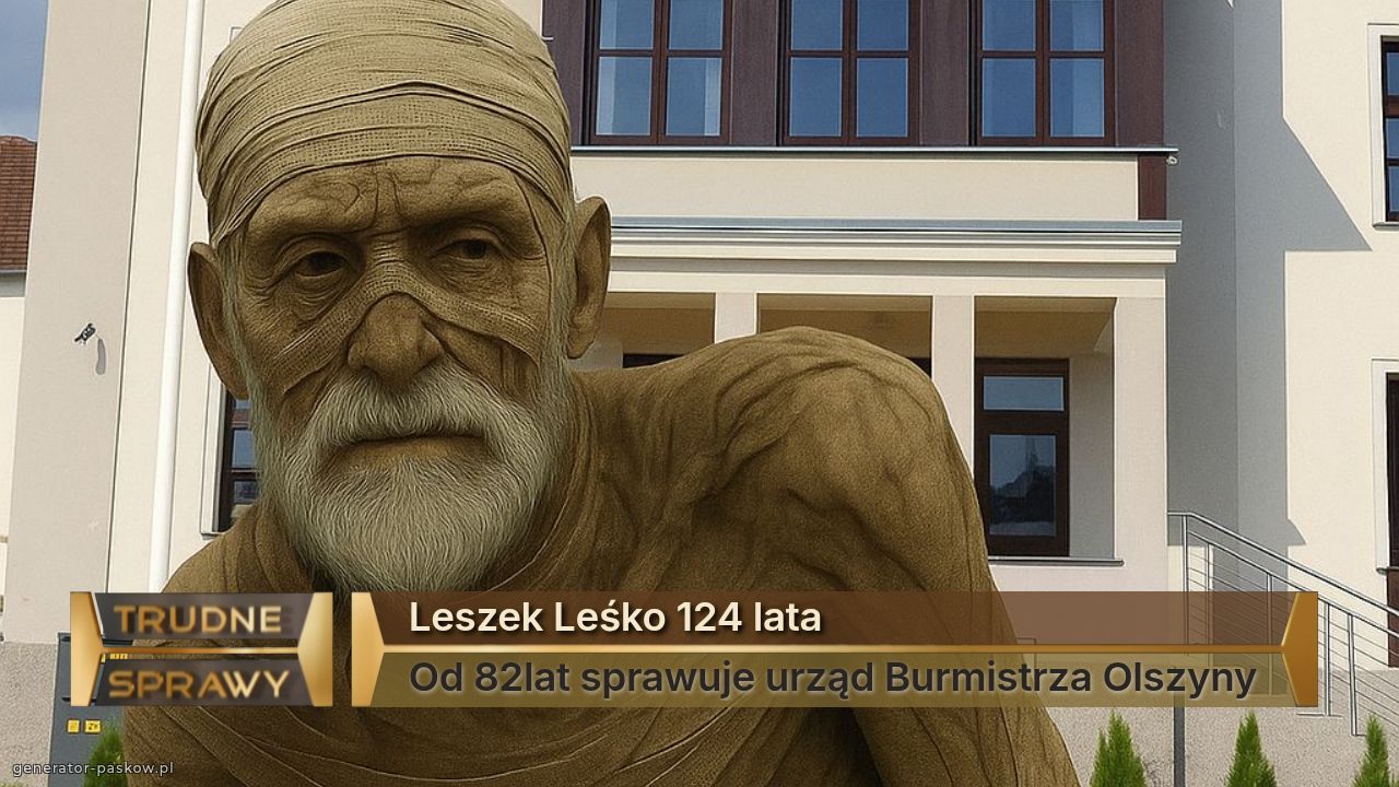 Leszek Leśko 124 lata
Od 82lat sprawuje urząd Burmistrza Olszyny