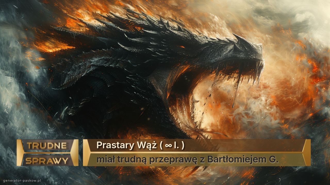 Prastary Wąż ( ∞ l. )
miał trudną przeprawę z Bartłomiejem G.