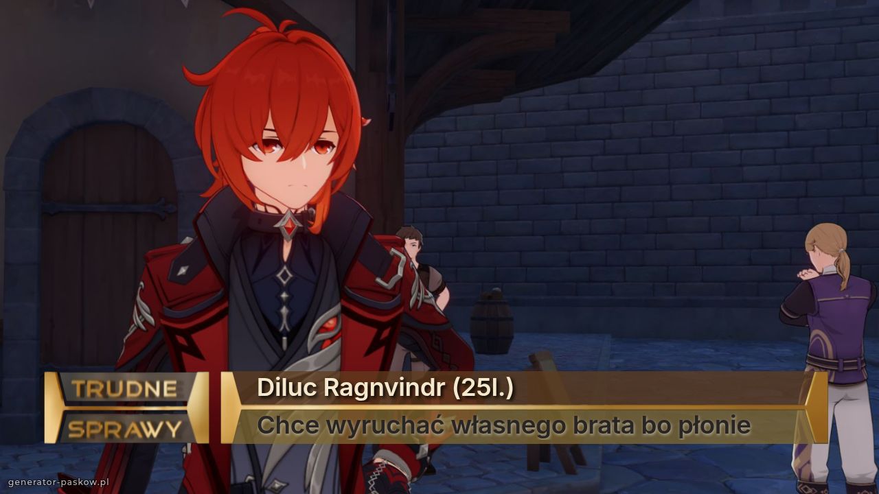 Diluc Ragnvindr (25l.)
Chce wyruchać własnego brata bo płonie