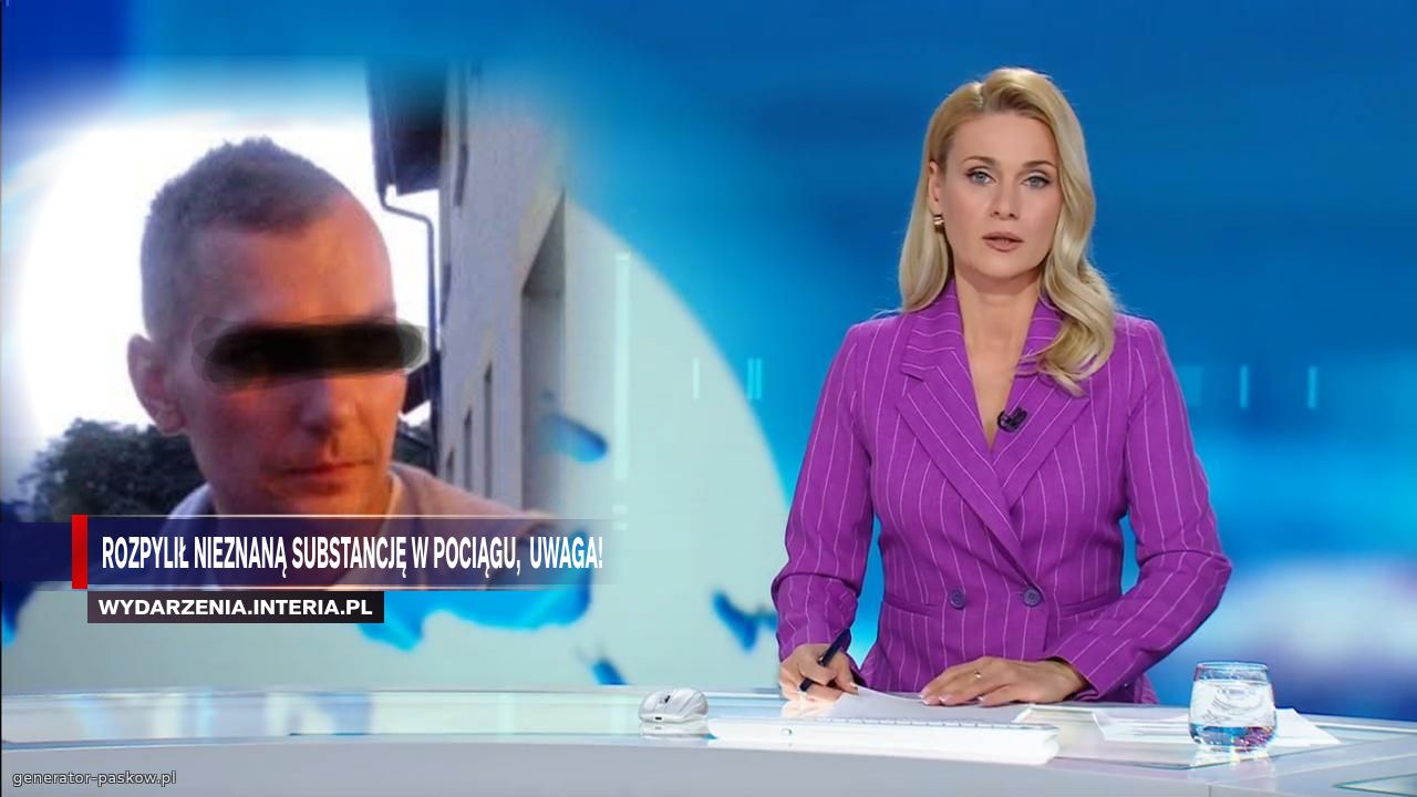 Rozpylił nieznaną substancję w pociągu,  uwaga! 