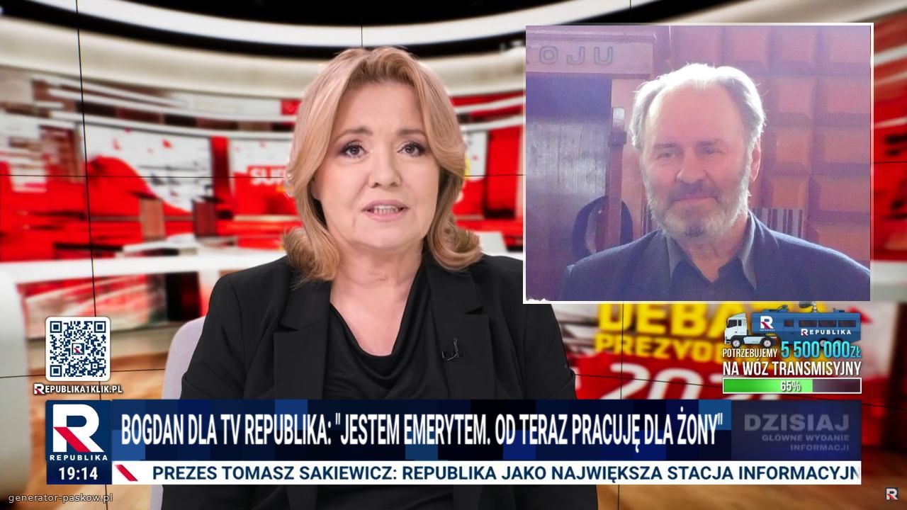 BOGDAN DLA TV REPUBLIKA: "JESTEM EMERYTEM. OD TERAZ PRACUJĘ DLA ŻONY"