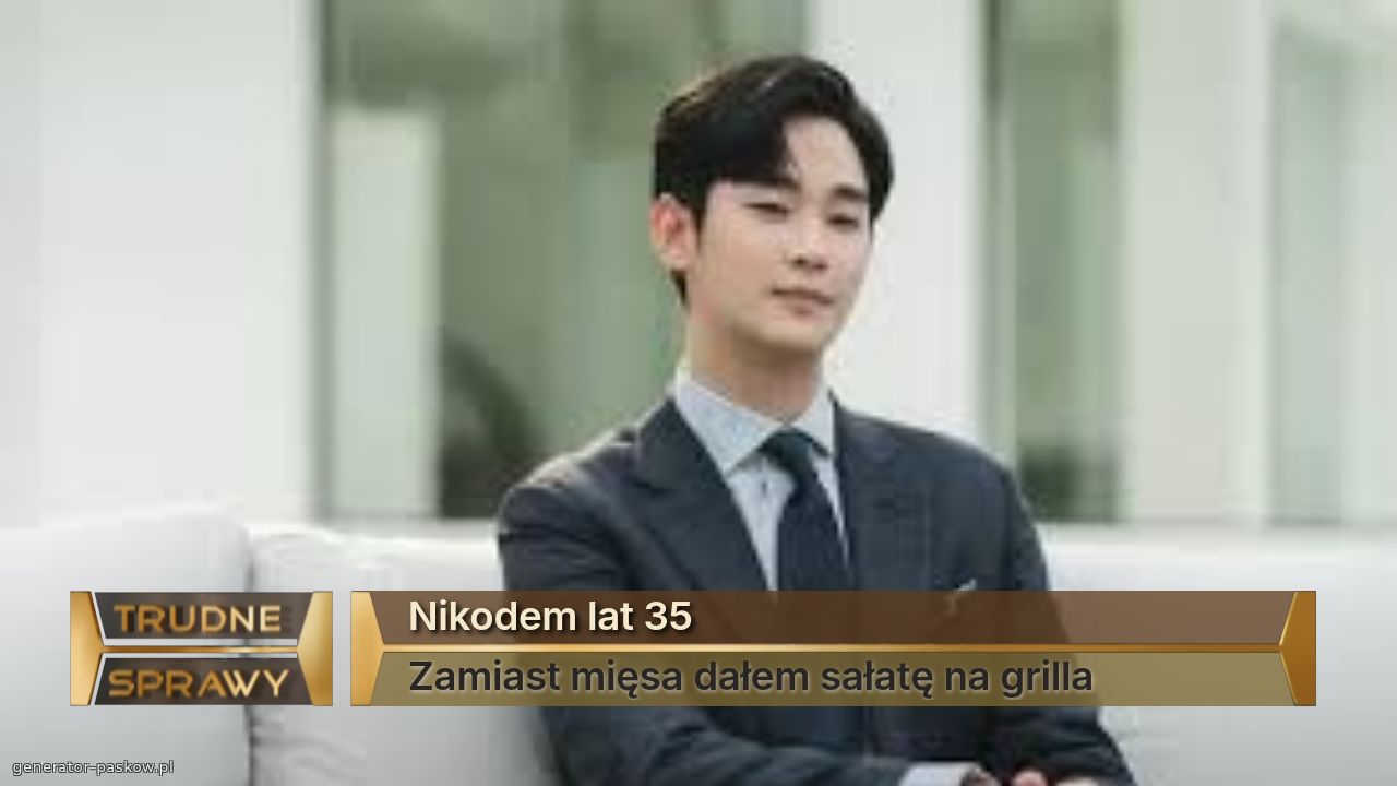Nikodem lat 35
Zamiast mięsa dałem sałatę na grilla 