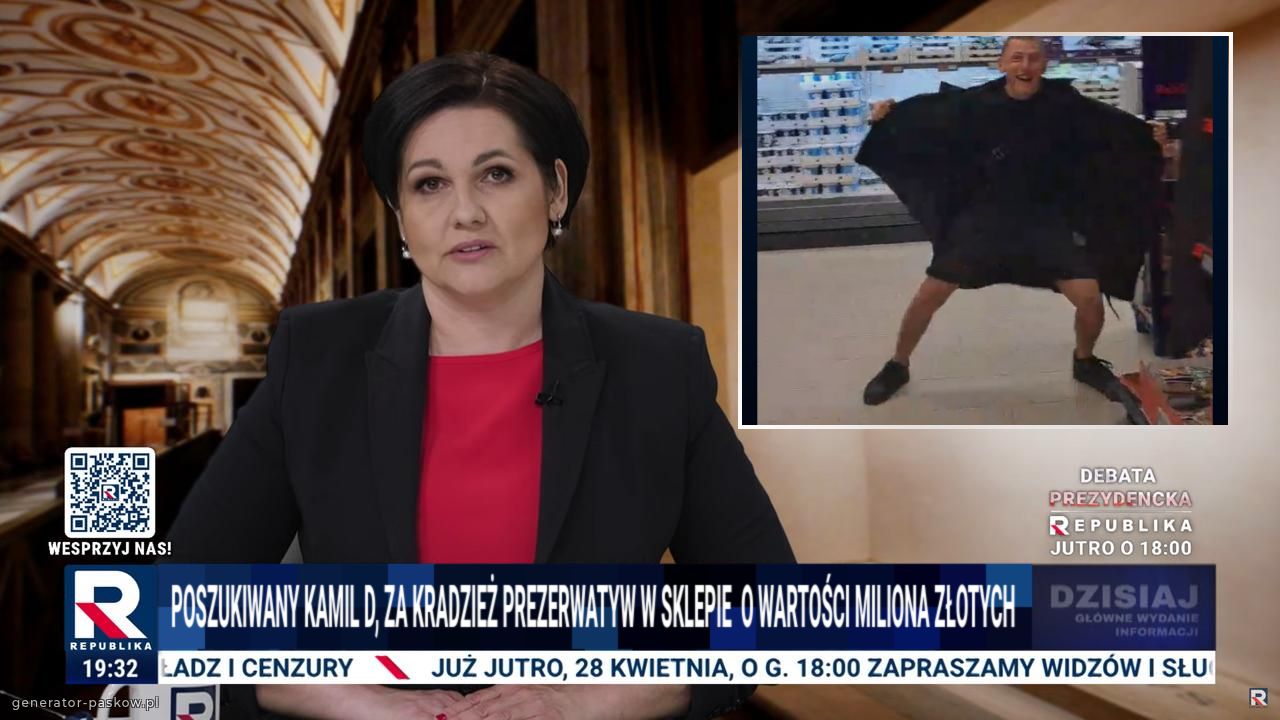 Poszukiwany Kamil d, za kradzież prezerwatyw w sklepie  o wartości miliona złotych 