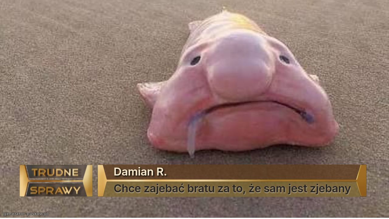 Damian R.
Chce zajebać bratu za to, że sam jest zjebany