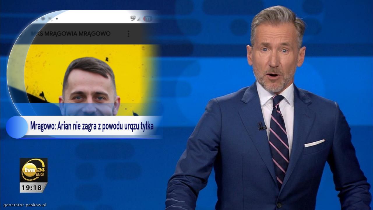 Mragowo: Arian nie zagra z powodu urqzu tyłka 