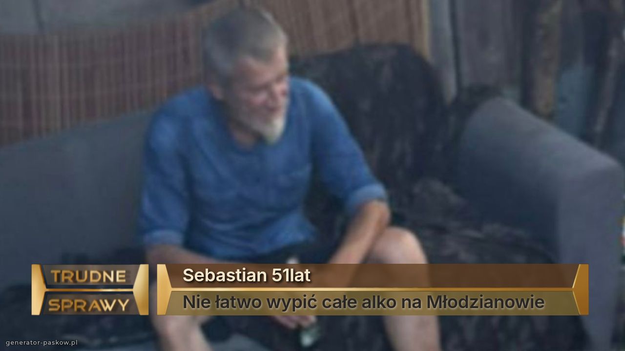 Sebastian 51lat
Nie łatwo wypić całe alko na Młodzianowie 