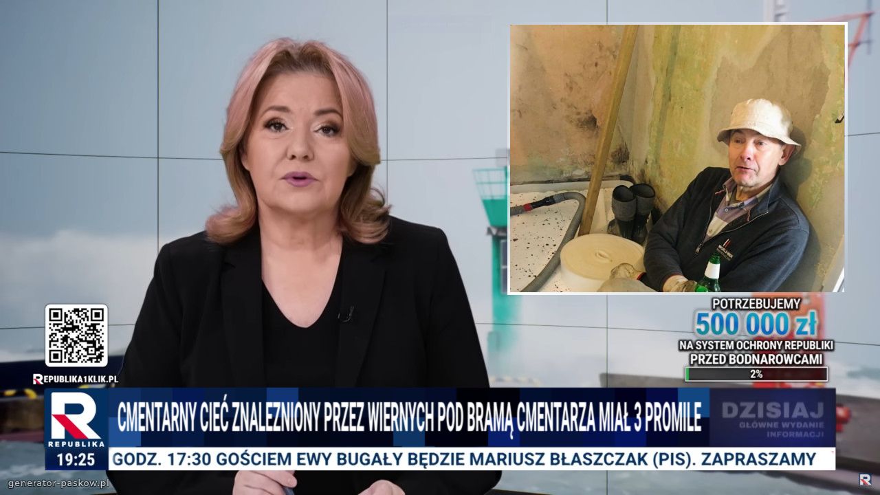 cmentarny cieć znalezniony przez wiernych pod bramą cmentarza miał 3 promile