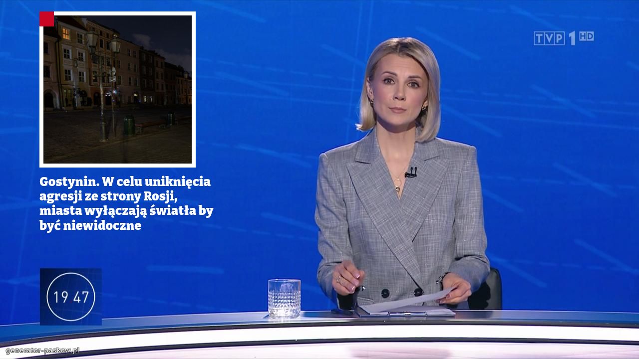 Gostynin. W celu uniknięcia agresji ze strony Rosji, miasta wyłączają światła by być niewidoczne 