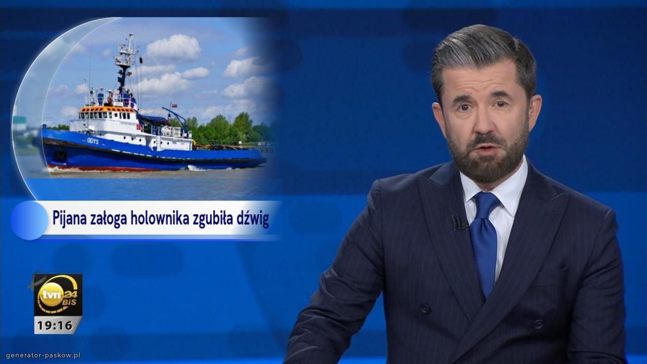 Pijana załoga holownika zgubiła dźwig