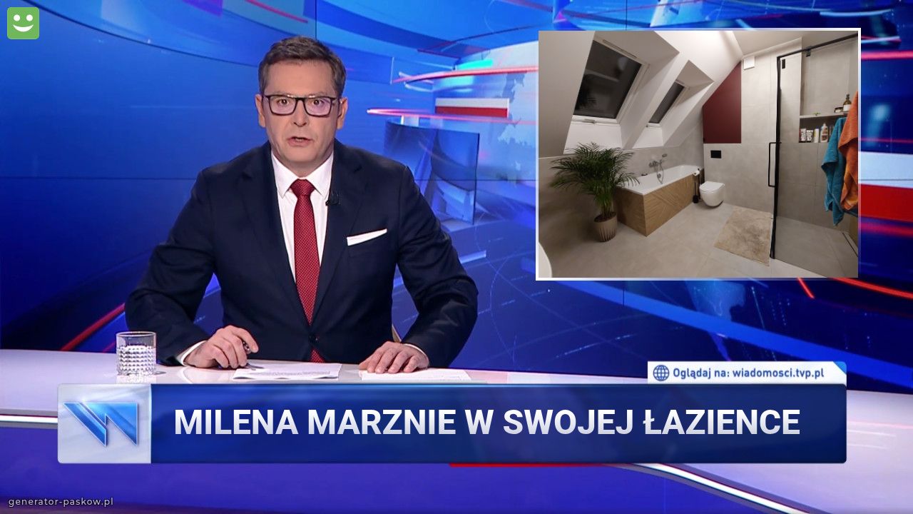 Milena marznie w swojej łazience