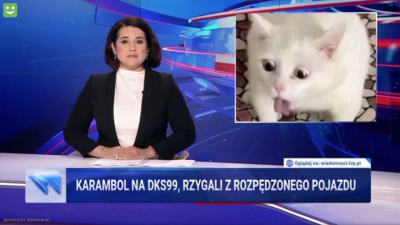 Karambol na dks99, rzygali z rozpędzonego pojazdu