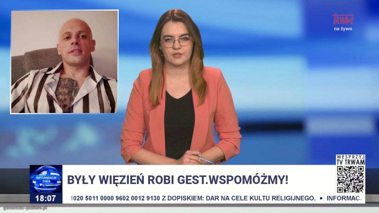 Były więzień robi gest.Wspomóżmy!