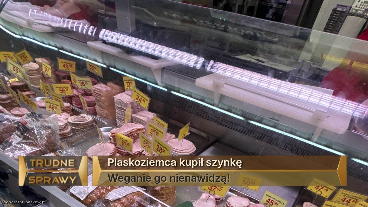 Plaskoziemca kupił szynkę 
Weganie go nienawidzą!