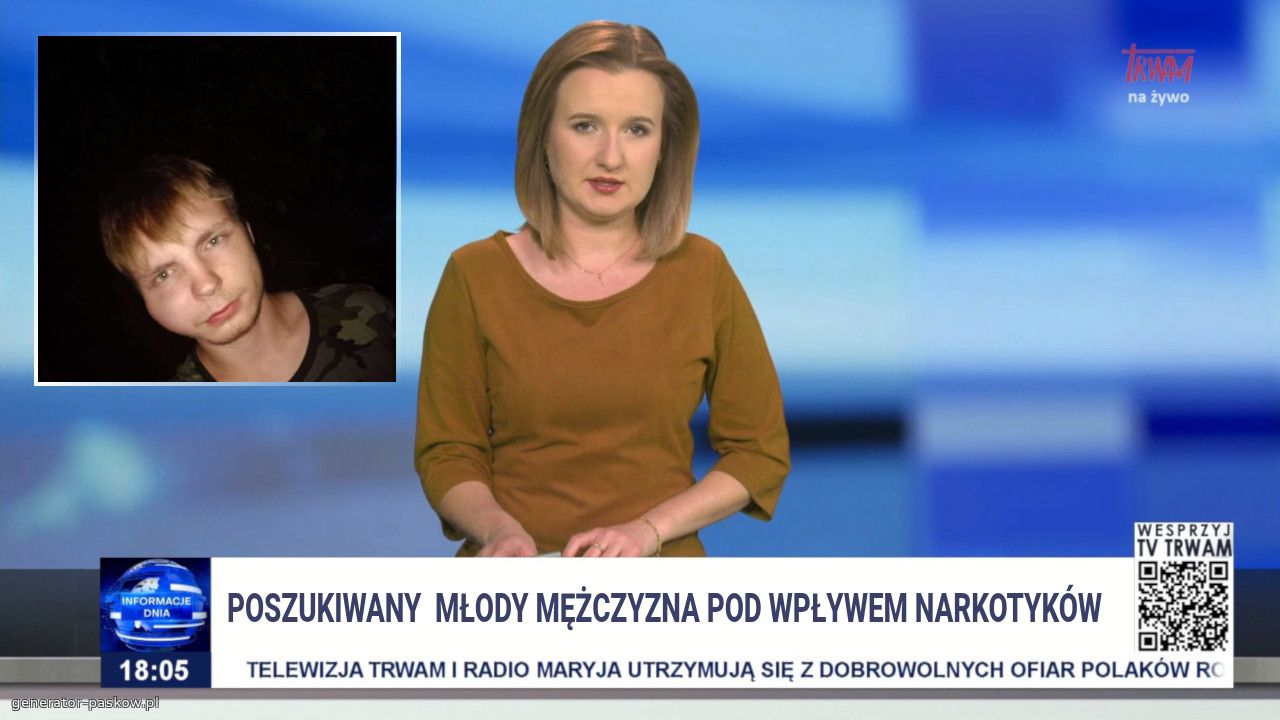 Poszukiwany  młody mężczyzna pod wpływem narkotyków 