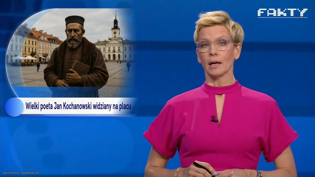 Wielki poeta Jan Kochanowski widziany na placu