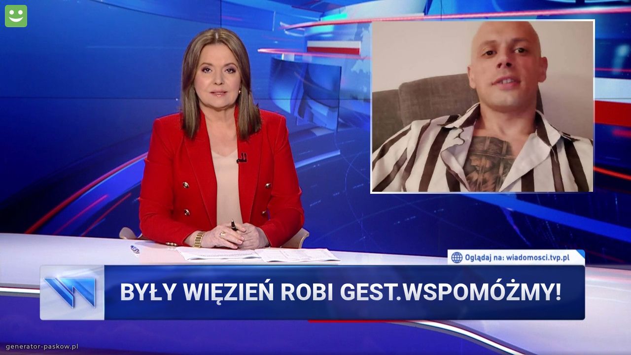 Były więzień robi gest.Wspomóżmy!