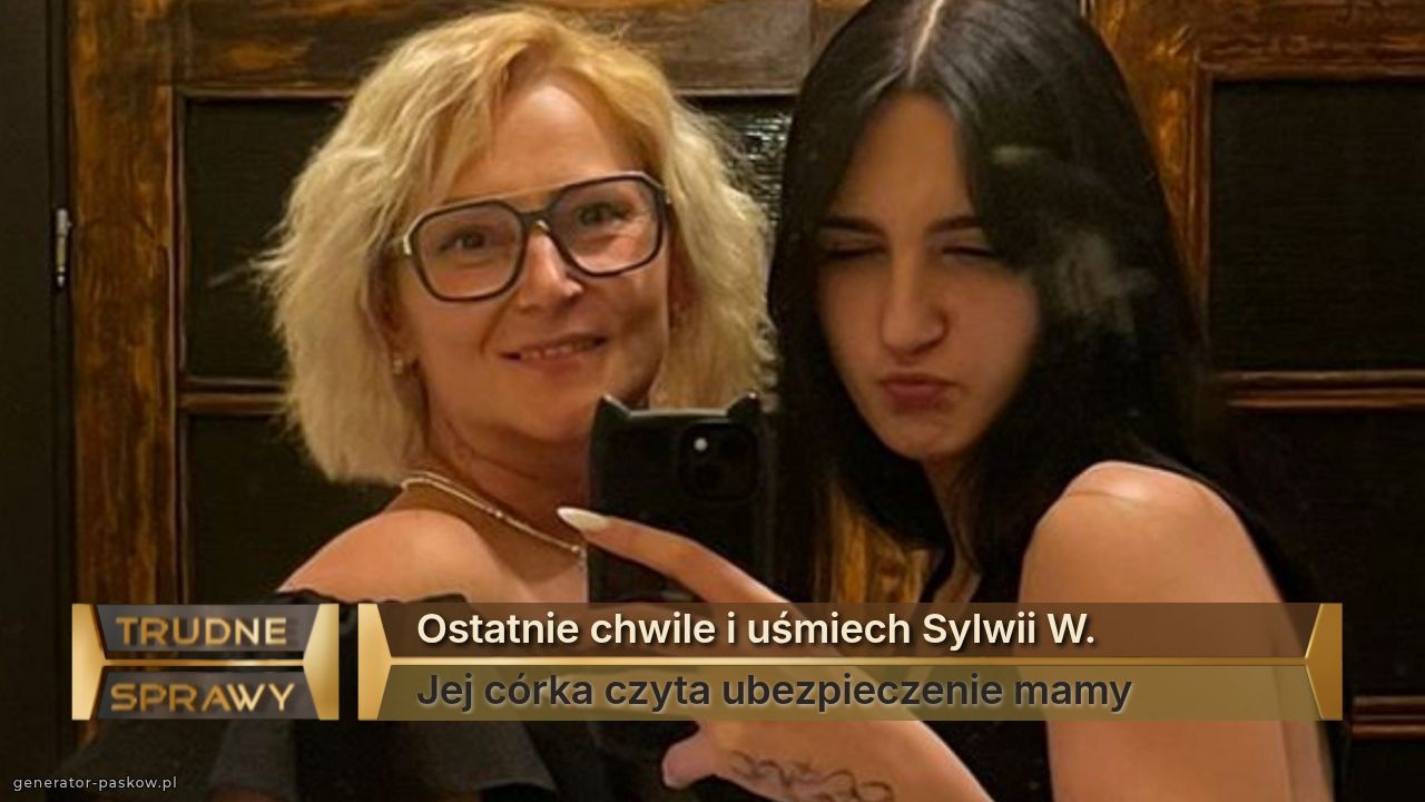 Ostatnie chwile i uśmiech Sylwii W.
Jej córka czyta ubezpieczenie mamy