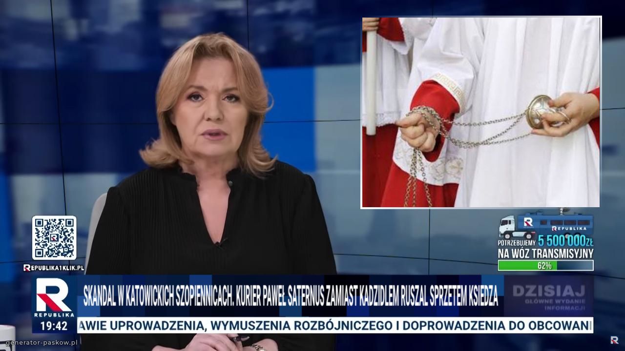 SKANDAL W KATOWICKICH SZOPIENNICACH. KURIER PAWEŁ SATERNUS ZAMIAST KADZIDLEM RUSZAL SPRZETEM KSIEDZA