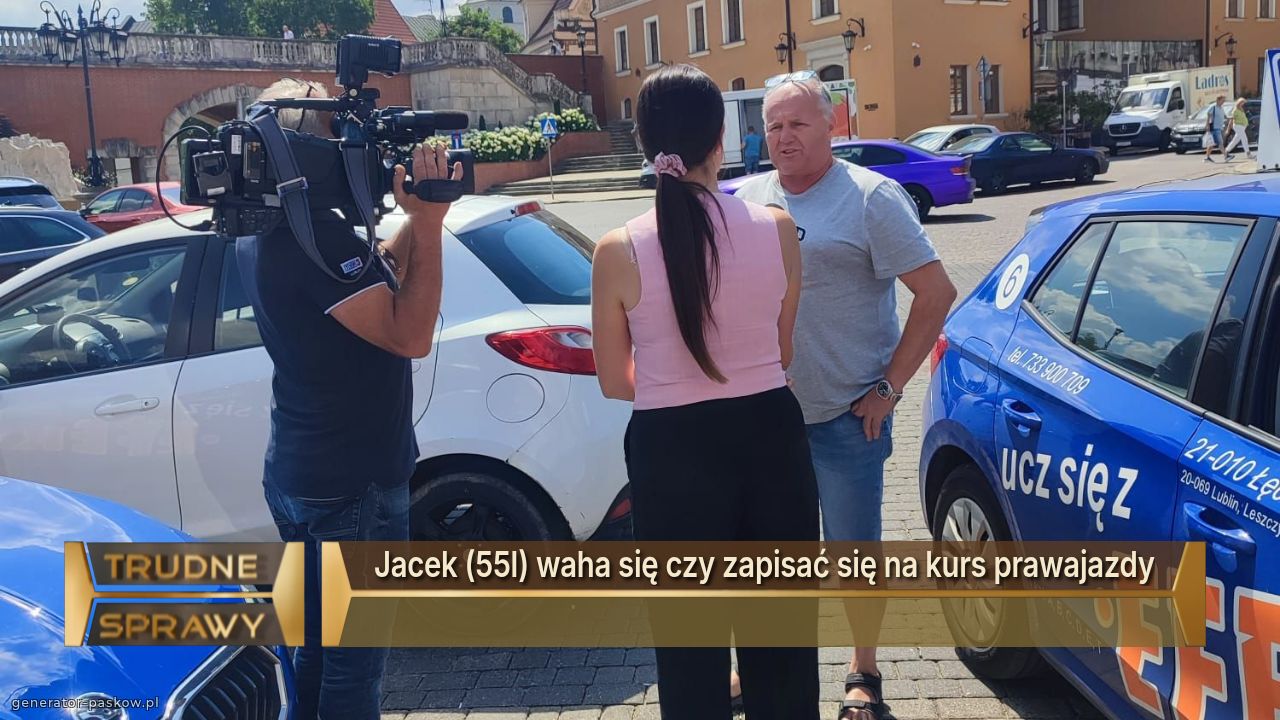 Jacek (55l) waha się czy zapisać się na kurs prawajazdy
