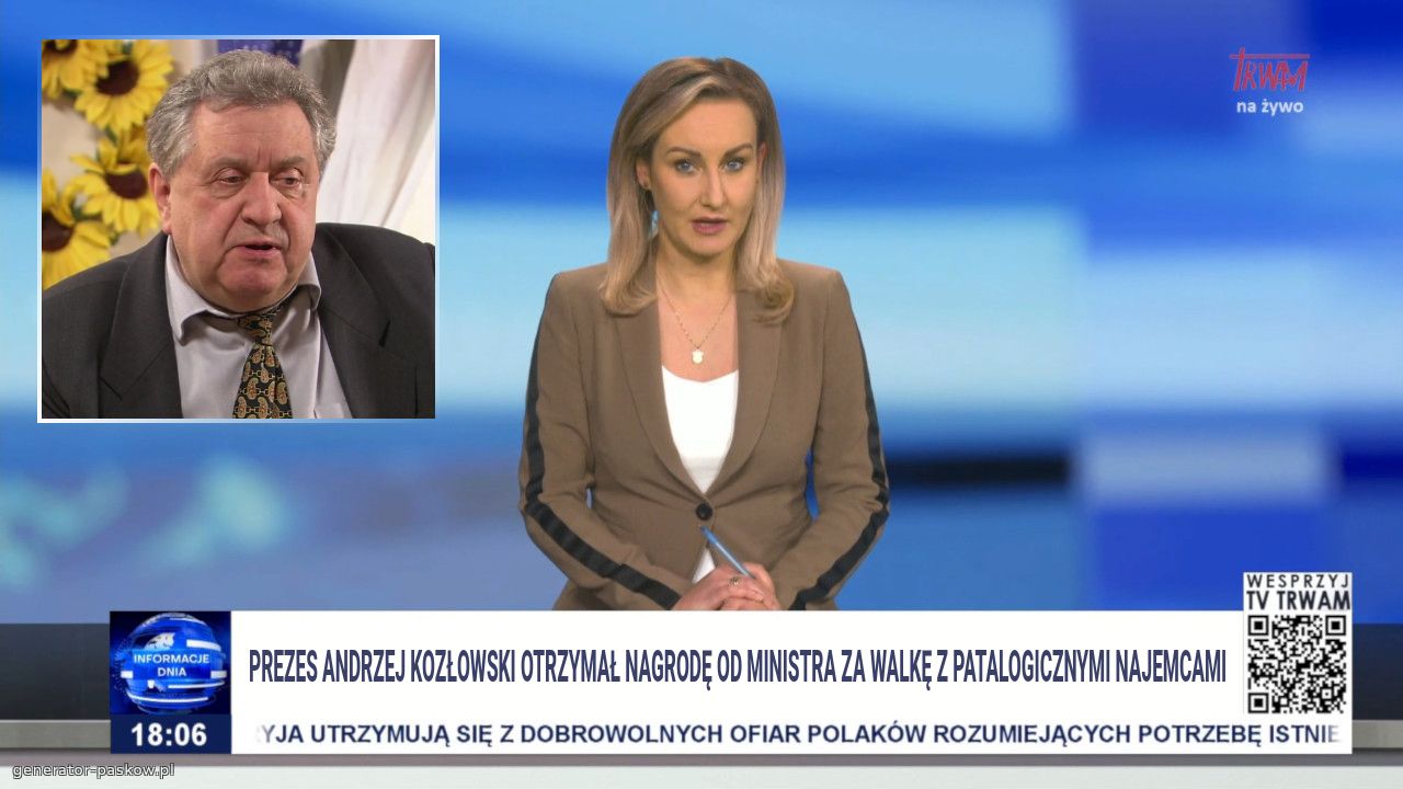 PREZES ANDRZEJ KOZŁOWSKI OTRZYMAŁ NAGRODĘ OD MINISTRA ZA WALKĘ Z PATALOGICZNYMI NAJEMCAMI