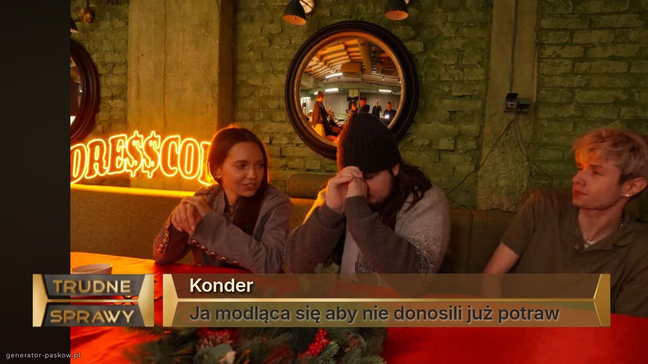 Konder
Ja modląca się aby nie donosili już potraw