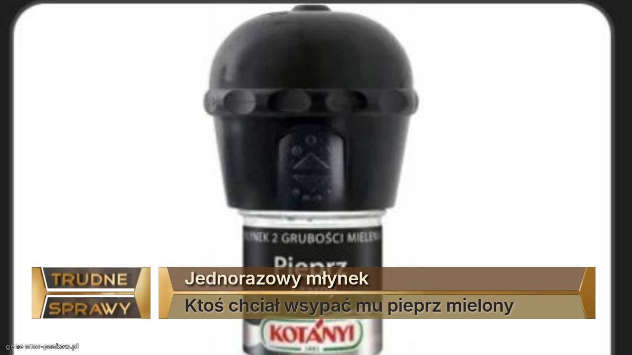 Jednorazowy młynek
Ktoś chciał wsypać mu pieprz mielony