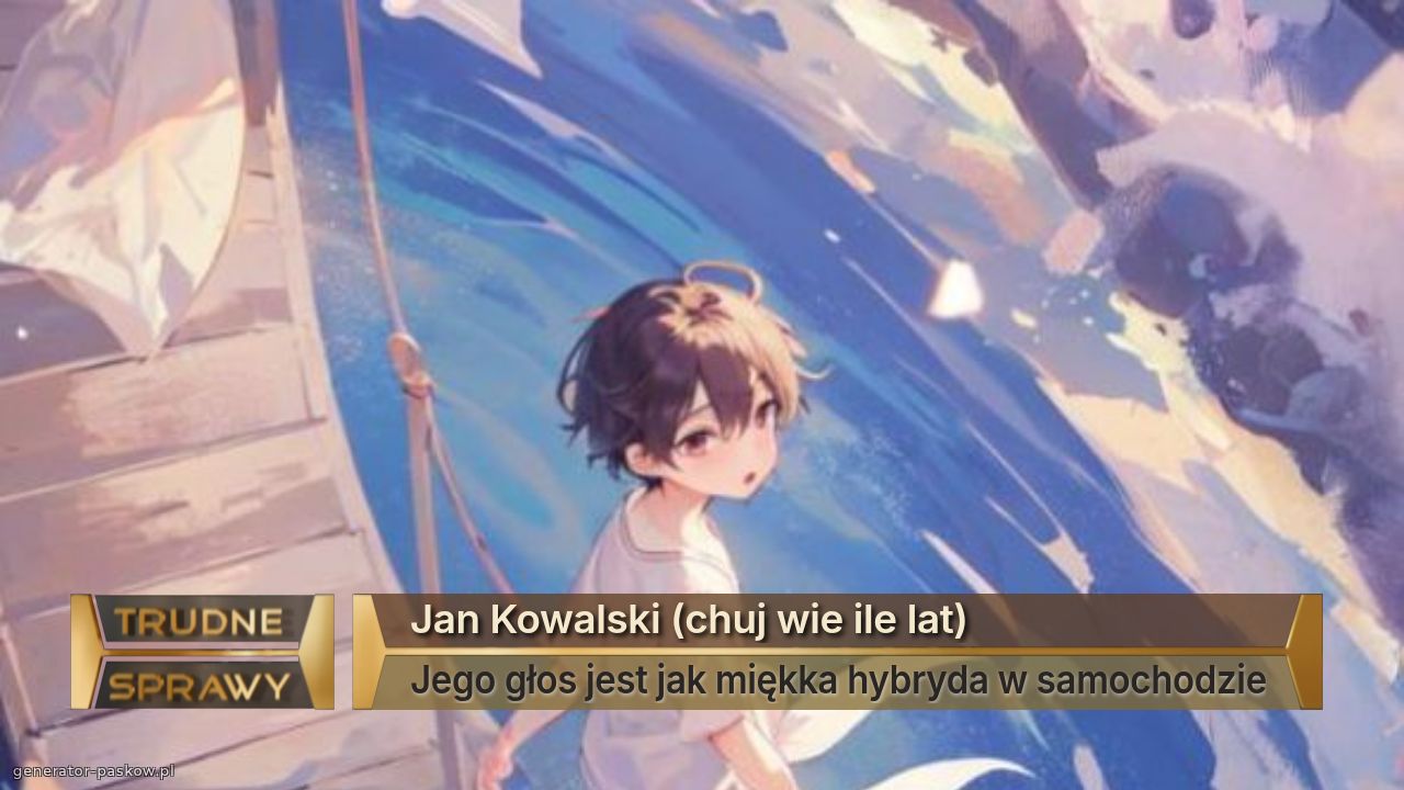 Jan Kowalski (chuj wie ile lat)
Jego głos jest jak miękka hybryda w samochodzie