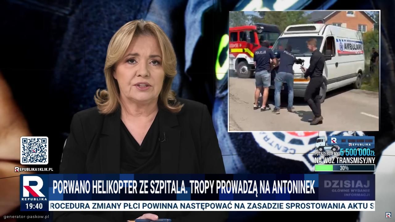 Porwano helikopter zE szpitala. Tropy prowadzą na Antoninek
