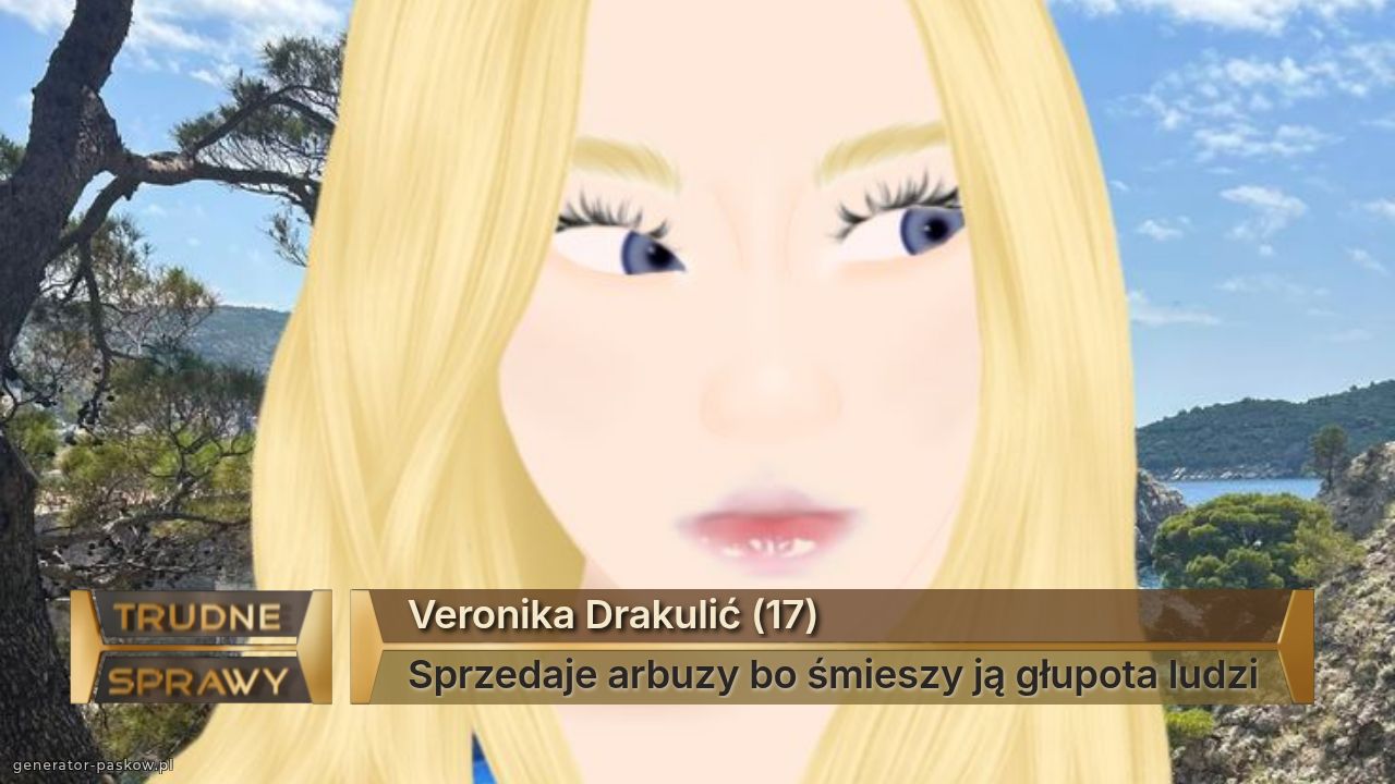 Veronika Drakulić (17)
Sprzedaje arbuzy bo śmieszy ją głupota ludzi