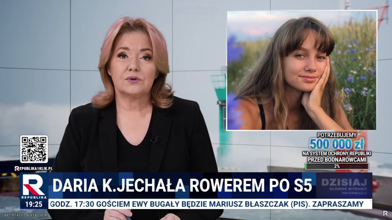 Daria K.jechała rowerem po s5