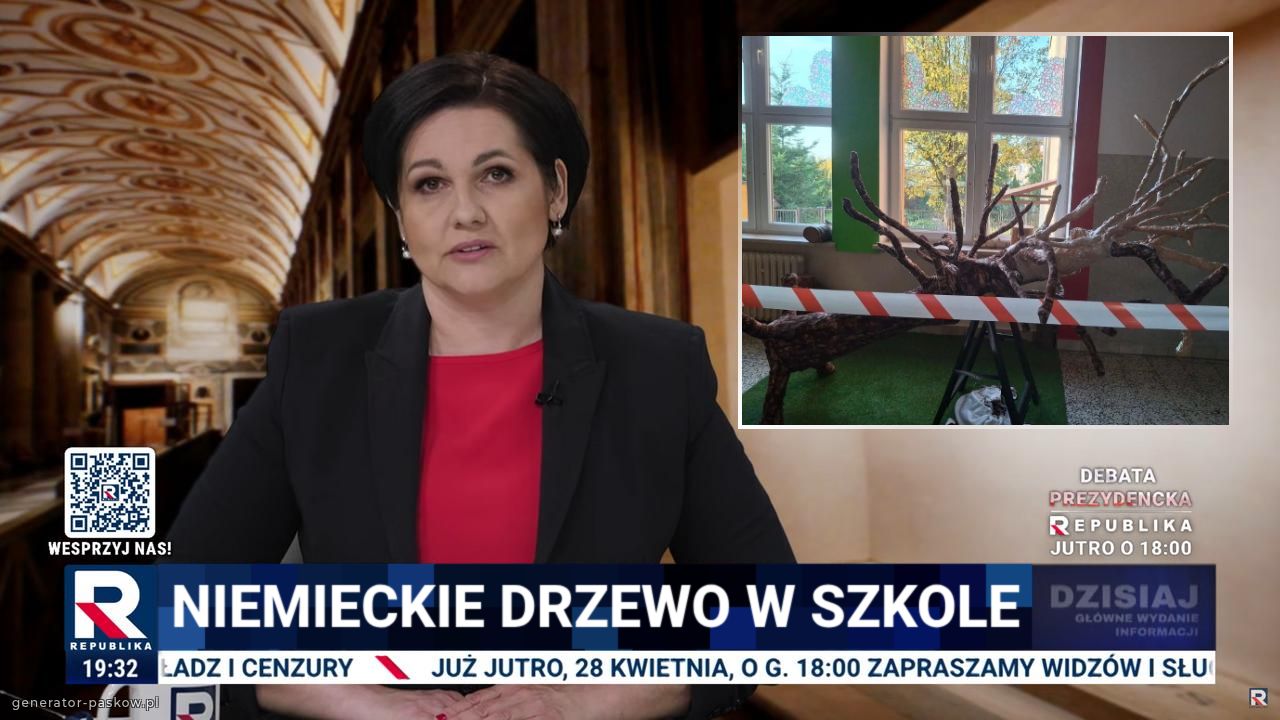 Niemieckie drzewo w szkole