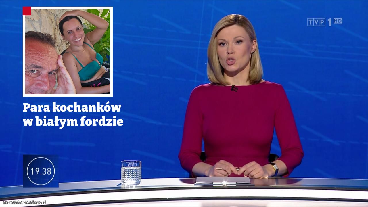 Para kochanków w białym fordzie