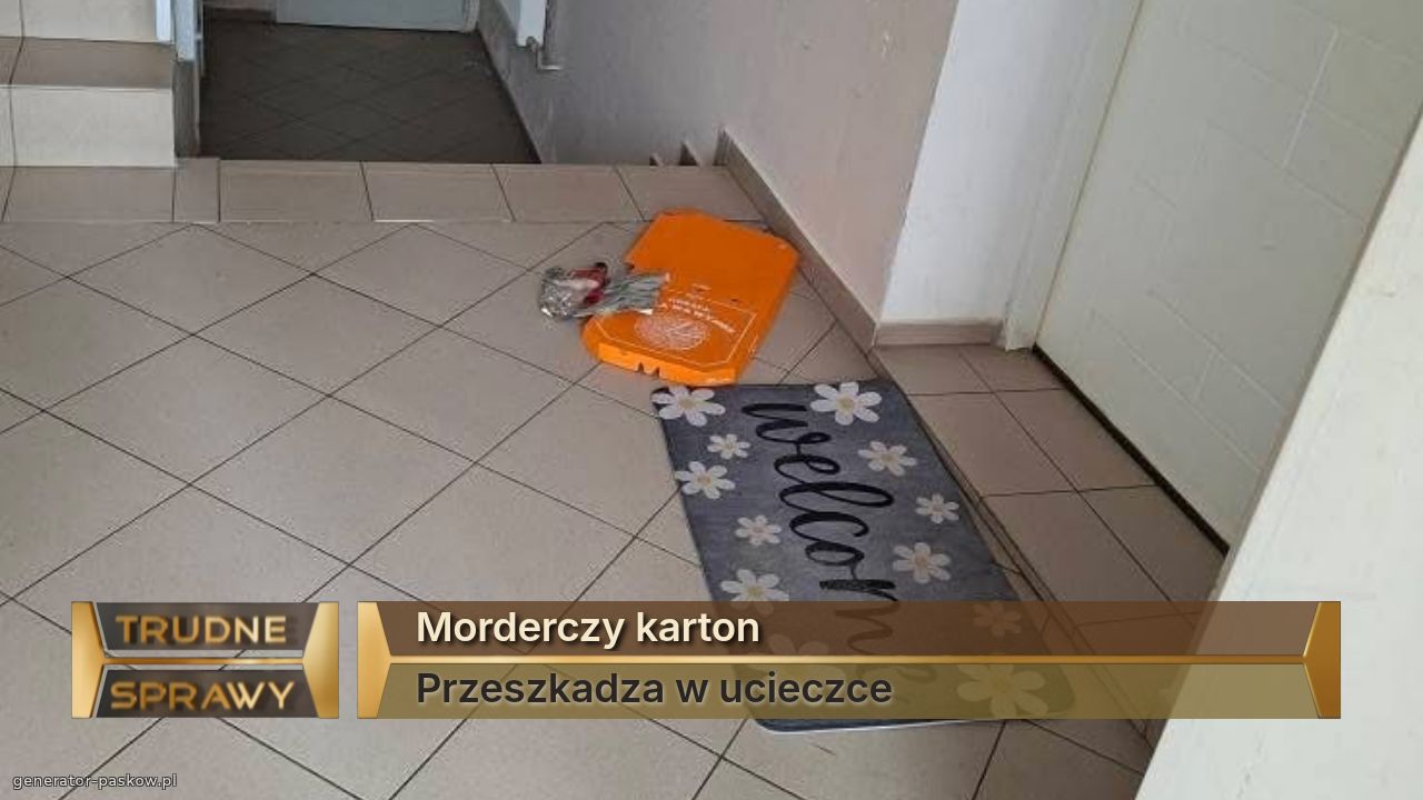 Morderczy karton
Przeszkadza w ucieczce