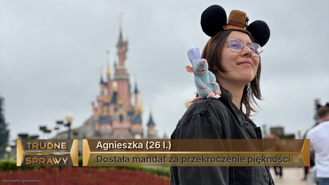 Agnieszka (26 l.)
Dostała mandat za przekroczenie piękności