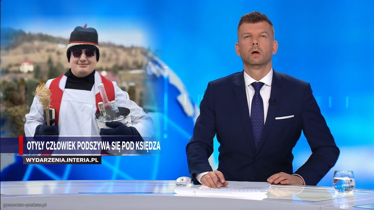 Otyły człowiek podszywa się pod księdza