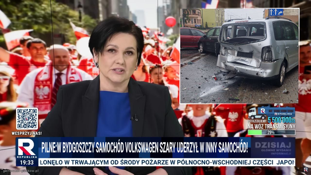 PILNE:W BYDGOSZCZY SAMOCHÓD VOLKSWAGEN SZARY UDERZYŁ W INNY SAMOCHÓD!
