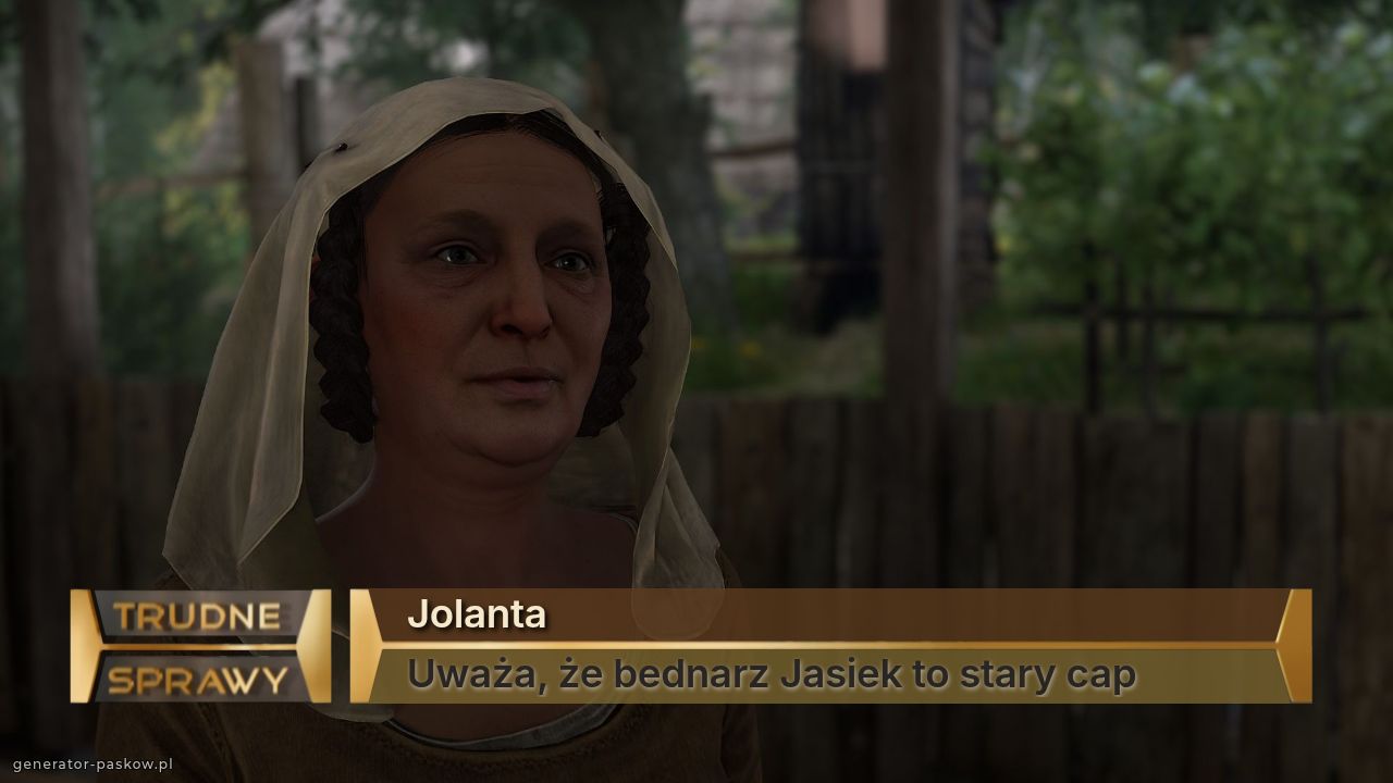 Jolanta
Uważa, że bednarz Jasiek to stary cap