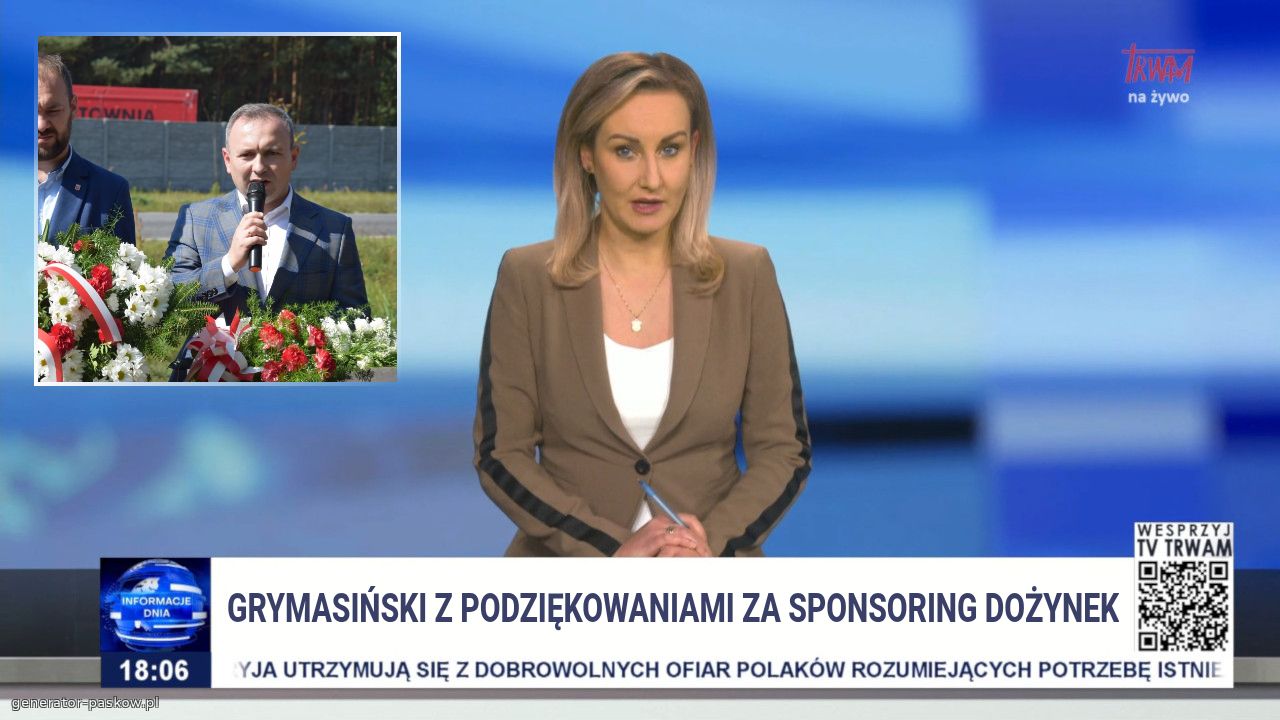 Grymasiński z podziękowaniami za sponsoring dożynek