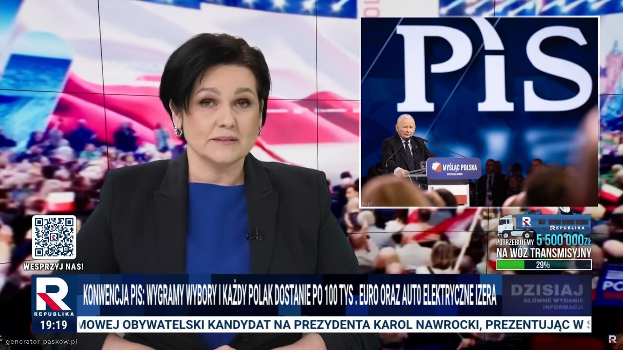 konwencja pis: wygramy wybory i każdy polak dostanie po 100 tys . euro oraz aut0 elektryczne izera