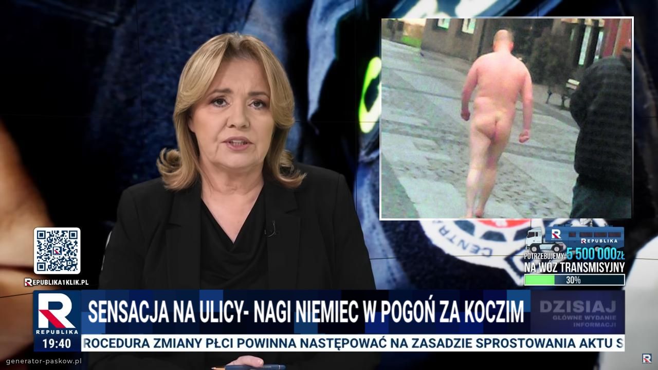 Sensacja na ulicy- nagi Niemiec w pogoń za Koczim