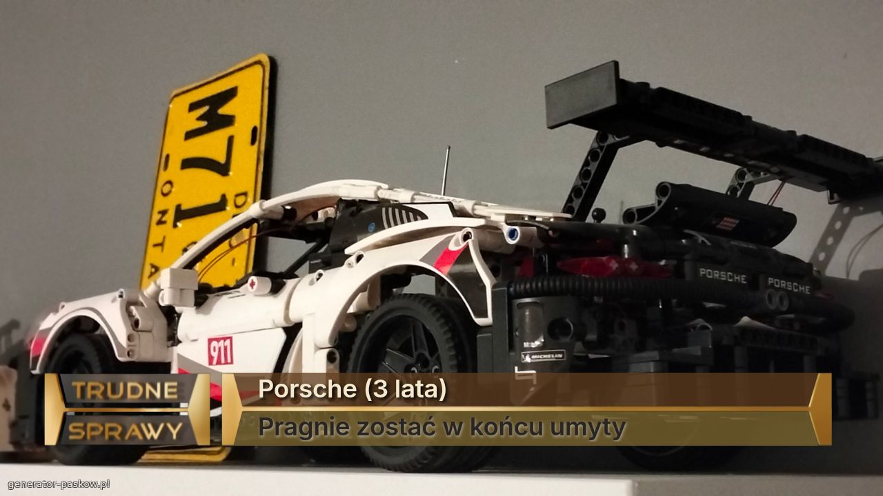 Porsche (3 lata)
Pragnie zostać w końcu umyty