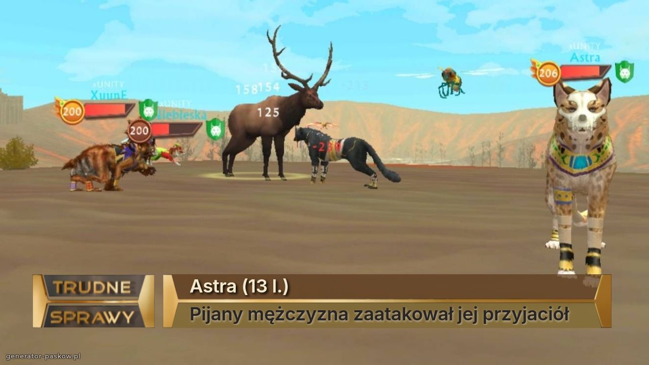 Astra (13 l.)
Pijany mężczyzna zaatakował jej przyjaciół 